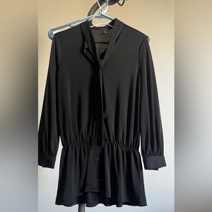 Ann Taylor Petite Long Sleeve Blouse Tie at Neck XXSP